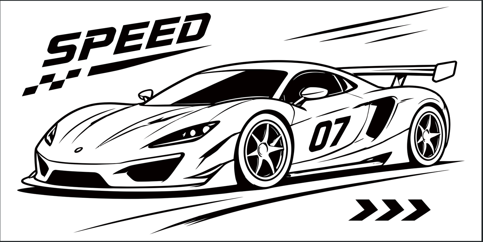 Sports Car bottle artwork